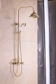 Wholesale And Retail Promotion Exposed Rain Shower Faucet Golden Finish Brass Shower Mixer Tap W/ Hand Shower