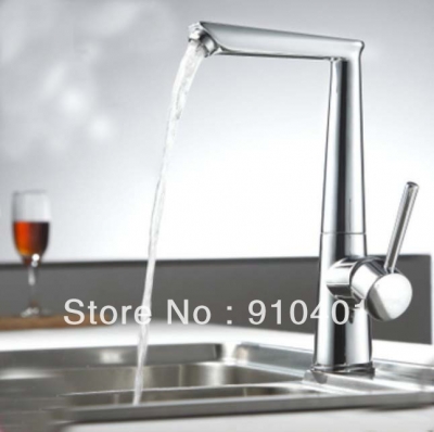 Wholesale And Retail Promotion Luxury Deck Mounted Chrome Brass Kitchen Faucet Single Handle Swivel Spout Mixer [Chrome Faucet-1029|]