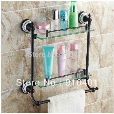 Wholesale And Retail Promotion Luxury Oil Rubbed Bronze Bathroom Shower Caddy Shelf Storage W/ Towel Bar Holder [Storage Holders & Racks-4344|]