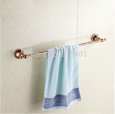 Wholesale And Retail Promotion Luxury Rose Golden Brass Single Towel Bar Bathroom Wall Mounted Towerl Rack Bar