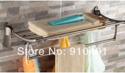 Wholesale And Retail Promotion Modern Antique Bronze Bath Shelf Towel Racks Holder Towel Bar W/ Hooks Hangers