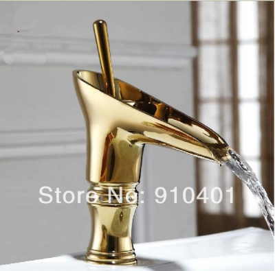Wholesale And Retail Promotion Modern Deck Mounted Waterfall Bathroom Basin Faucet Single Handle Sink Mixer Tap