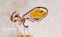Wholesale And Retail Promotion Modern Rose Golden Bathroom Brass Soap Dish Holder Soap Basket Crystal Hanger