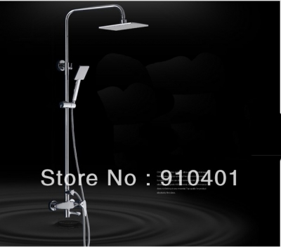 Wholesale And Retail Promotion NEW 8" Rain Square Shower Faucet Set Bathtub Shower Mixer Tap With Hand Shower