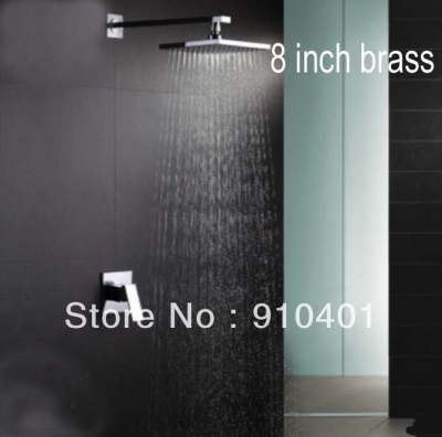 Wholesale And Retail Promotion NEW Chrome Brass 8" Rain Shower Faucet Set Single Handle Wall Mounted Mixer Tap