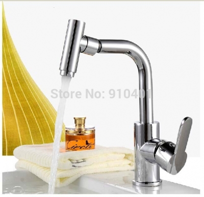 Wholesale And Retail Promotion NEW Chrome Brass Bathroom Basin Faucet Sinlge Handle Hole Vanity Sink Mixer Tap [Chrome Faucet-1409|]