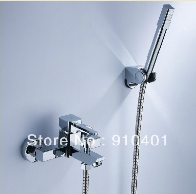 Wholesale And Retail Promotion NEW Chrome Brass Bathroom Tub Faucet With Handheld Shower Mixer Tap Wall Mounted