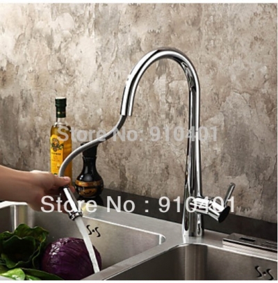 Wholesale And Retail Promotion NEW Chrome Brass Kitchen Faucet Vessel Sink Mixer Tap Swivel Spout Single Handle