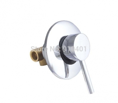 Wholesale And Retail Promotion NEW Chrome Brass Shower Faucet Control Valve Single Handle Round Plate Mixer Tap [Bath Accessories-618|]