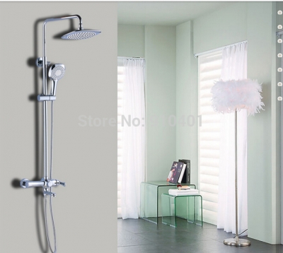 Wholesale And Retail Promotion NEW Chrome Rain Shower Faucet Bathtub Mixer Tap With Hand Shower Shower Column [Chrome Shower-2440|]