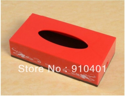 Wholesale And Retail Promotion NEW Fashion Red Bathroom Square Plastic Waterproof Deck Mounted Tissue Paper Box [Toilet paper holder-4680|]