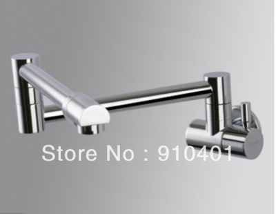 Wholesale And Retail Promotion NEW Wall Mounted Chrome Brass Kitchen Faucet Folding Swivel Spout Sink Mixer Tap
