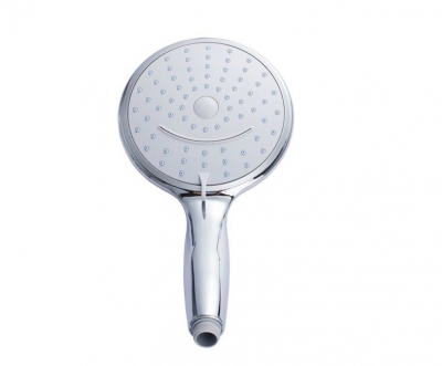 Wholesale And Retail Promotion Smiling Face Chrome ABS Bathroom Shower Head Rain Round Handheld Shower Sprayer [Shower head &hand shower-4051|]