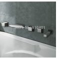 Wholesale And Retail Promotion Wall Mounted Chrome Brass Waterfall Bathroom Tub Faucet W/ Hand Shower Mixer Tap
