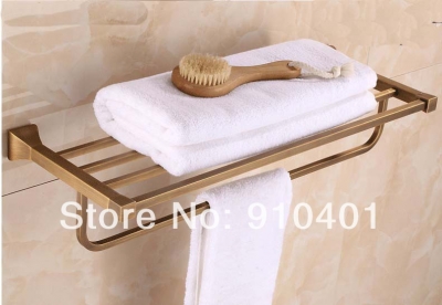 Wholesale and retail Promotion NEW Luxury Square Towel Rack Shelf Bathroom Antique Brass Shelf Towel Bar Holder [Towel bar ring shelf-5018|]