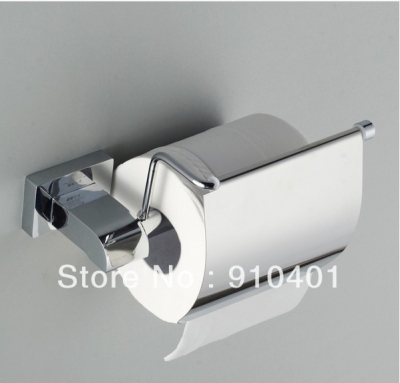 Wholesale And Retail Promotion Solid Brass Chrome Bathroom Toilet Paper Holder Waterproof With Cover Tissue Bar [Toilet paper holder-4687|]