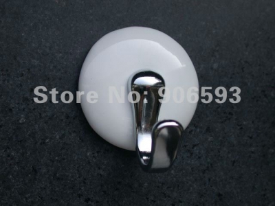 10pcs lot free shipping milk white porcelain 3M sticky hook\\bathroom hook\\coat hook [Coat hook-51|]