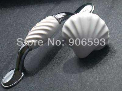 24pcs lot free shipping white porcelain wavy cabinet handle\\porcelain handle\\drawer handle\\furniture handle