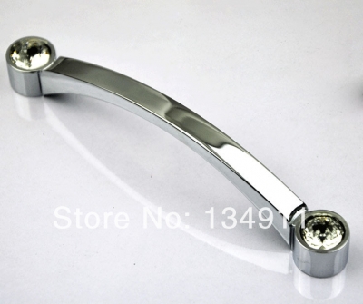 6pcs 128mm K9 Crystal Contemporary Contracted Kitchen Door Clothing Shoe Ark Cabinet Zinc Alloy Diamond Drawer Long Handle