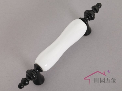 76mm Black & White Country sytle Ceramic pull , handle ,High quality C:76mm L:125mm [CeramicHandles-236|]