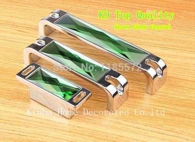 96mm Hot Selling K9 Blue Crystal Glass Handles and Knobs for cupboard kitchen Cabinet bedroom cabinet