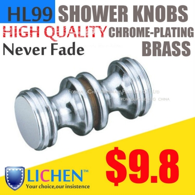 Chinese Factory LICHEN HL99 Modern Chrome plating Copper&Brass Glass shower door knobs Furniture Hardware pull handle