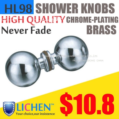 Chinese LICHEN Factory Modern Chrome plating Copper&Brass Glass shower door knobs Furniture Hardware pull handle HL98 [Shower knob(glass door knob)-209|]