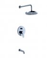 Contemporary Wall Mounted Rainfall Shower Set Faucet 8