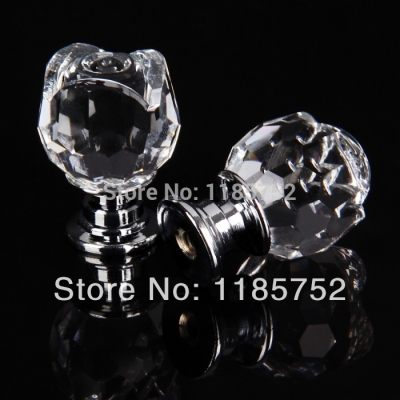 HOT New 2014 Luxury 20mm Clear Acrylic Romantic Rose Shaped Door Pulls Drawer Cabinet Wardrobe Knobs Cupboard Handles 5pcs/lot