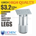 Round Aluminium alloy legs Height 15cm adjustable furniture Legs&Cabinet Legs(4 pieces/lot) LICHEN sofa feet B0024-150