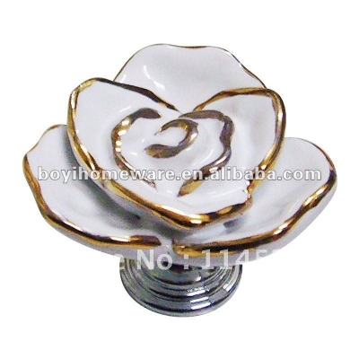 Unique hand made ceramic rose new design flower kid's dresser drawer cabinet knobs wholesale and retail MJ1 [NewItems-376|]