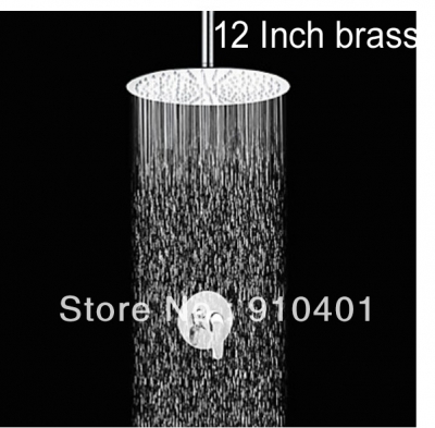 Wholesale And Retail Promotion 12" Round Rainfall Shower Mixer Tap 2 PCS Shower Faucet Celling Mounted Chrome