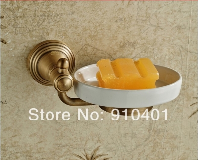 Wholesale And Retail Promotion Antique Brass Bathroom Wall Mounted Soap Dish Holder Soap Dishes W/ Ceramic Dish [Soap Dispenser Soap Dish-4207|]
