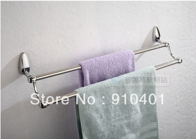 Wholesale And Retail Promotion Bathroom Brass Wall Mounted Chrome Clothes Towel Racks Dual Towel Bars Holder [Towel bar ring shelf-4794|]