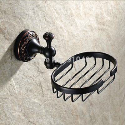 Wholesale And Retail Promotion Bathroom Oil Rubbed Bronze Soap Dish Holder Flower Art Carved Soap Basket Bar