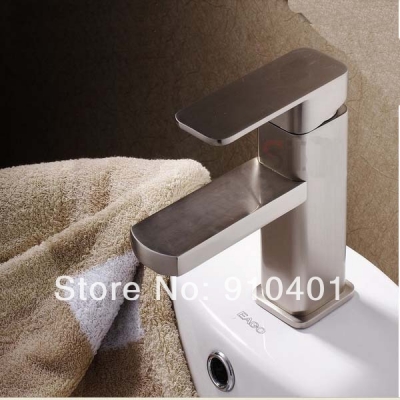 Wholesale And Retail Promotion Brushed Nickel Batharoom Basin Faucet Deck Mounted Single Handle Sink Mixer Tap [Brushed Nickel Faucet-771|]