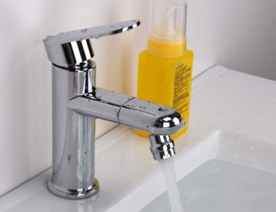 Wholesale And Retail Promotion Chrome Brass Bathroom Basin Faucet Vanity Sink Mixer Tap Swivel Spout 1 Handle [Chrome Faucet-1130|]