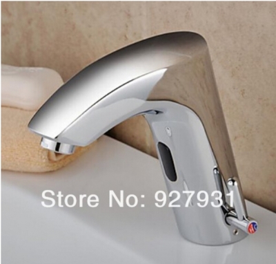 Wholesale And Retail Promotion Chrome Brass Bathroom Faucet Automatic Sensor Hot and Cold Mixer Tap Deck Mount