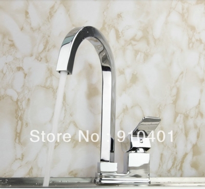 Wholesale And Retail Promotion Chrome Brass Deck Mounted Waterfall Kitchen Faucet Swivel Spout Sink Mixer Tap [Chrome Faucet-904|]