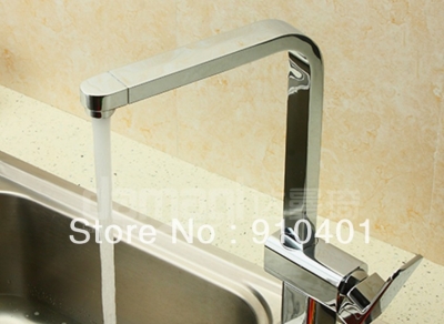Wholesale And Retail Promotion Deck Mounted Chrome Brass Kitchen Faucet Single Handle Mixer Tap Swivel Spout [Chrome Faucet-1025|]
