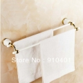 Wholesale And Retail Promotion Luxury Golden White Painting Bathroom Towel Rack Dual Towel Bars Wall Mounted