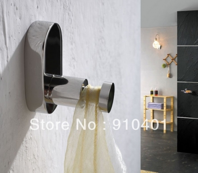 Wholesale And Retail Promotion Luxury Wall Mounted Bath Towel Hooks Polished Chrome Coat/ Hat Hooks (a pair) [Hook & Hangers-3037|]
