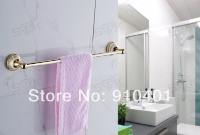 Wholesale And Retail Promotion Modern Golden Brass Wall Mounted Bathroom Towel Rack Towel Bar Bath Accessories [Towel bar ring shelf-4828|]