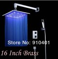 Wholesale And Retail Promotion Modern LED Thermostatic Shower Faucet Square 16
