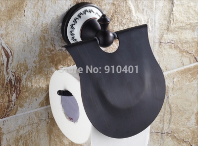 Wholesale And Retail Promotion Modern Oil Rubbed Bronze Blue And White Porcelain Bathroom Toilet Paper Holder [Toilet paper holder-4589|]
