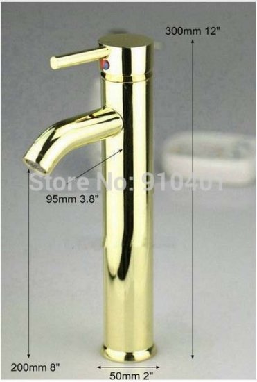 Wholesale And Retail Promotion Modern Tall Style Bathroom Basin Faucet Single Handle Hole Vanity Sink Mixer Tap [Golden Faucet-2872|]