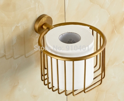 Wholesale And Retail Promotion NEW Antique Brass Bathroom Shelf Toilet Paper Holder Tissue Basket Shelf Holder