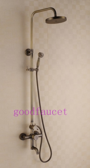 Wholesale And Retail Promotion NEW Antique Brass Rain Bathroom Shower Faucet Bathtub Mixer Tap W/ Hand Shower [Antique Brass Shower-584|]