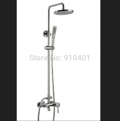 Wholesale And Retail Promotion NEW Chrome Rain Shower Column Bathroom Tub Faucet With Hand Shower Single Handle [Chrome Shower-2474|]