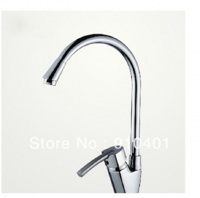 Wholesale And Retail Promotion NEW Deck Mounted Single Handle Hole Bathroom Basin Faucet Swivel Spout Mixer Tap [Chrome Faucet-994|]